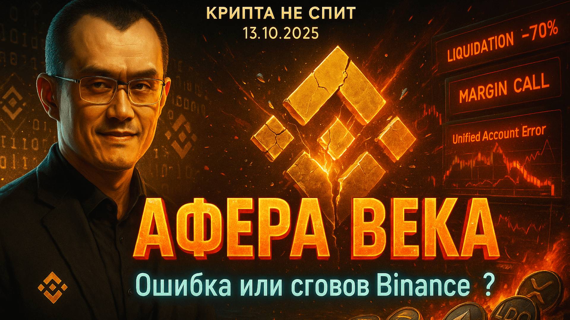 КРИПТА НЕ СПИТ 13.10.2025 | РАЗОБЛАЧЕНИЕ BINANCE | ОНИ ЗНАЛИ ЗАРАНЕЕ | КАК РУХНУЛ РЫНОК?