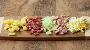 Окрошка на минералке и сметане