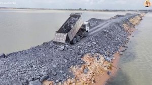 Строительство, дорога на озере, очередной обзор