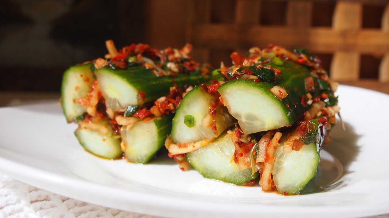 Корейская кухня: Кимчи из огурцов или Ои собаги (오이소박이)