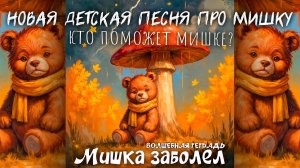 Волшебная тетрадь. МИШКА ЗАБОЛЕЛ. Новая детская песня про медведя, медвежонка, плюшевого мишку.