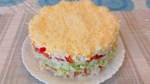 Салат из Пекинской Капусты и Копчёной Курицы