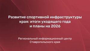 Развитие спортивной инфраструктуры края: итоги уходящего года и планы на 2026