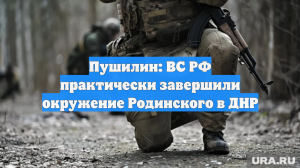 Пушилин: ВС РФ практически завершили окружение Родинского в ДНР