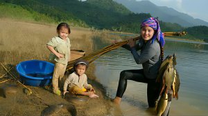 На рыбалку с детьми. Продаем рыбу на местном рынке. Жизнь во Вьетнаме