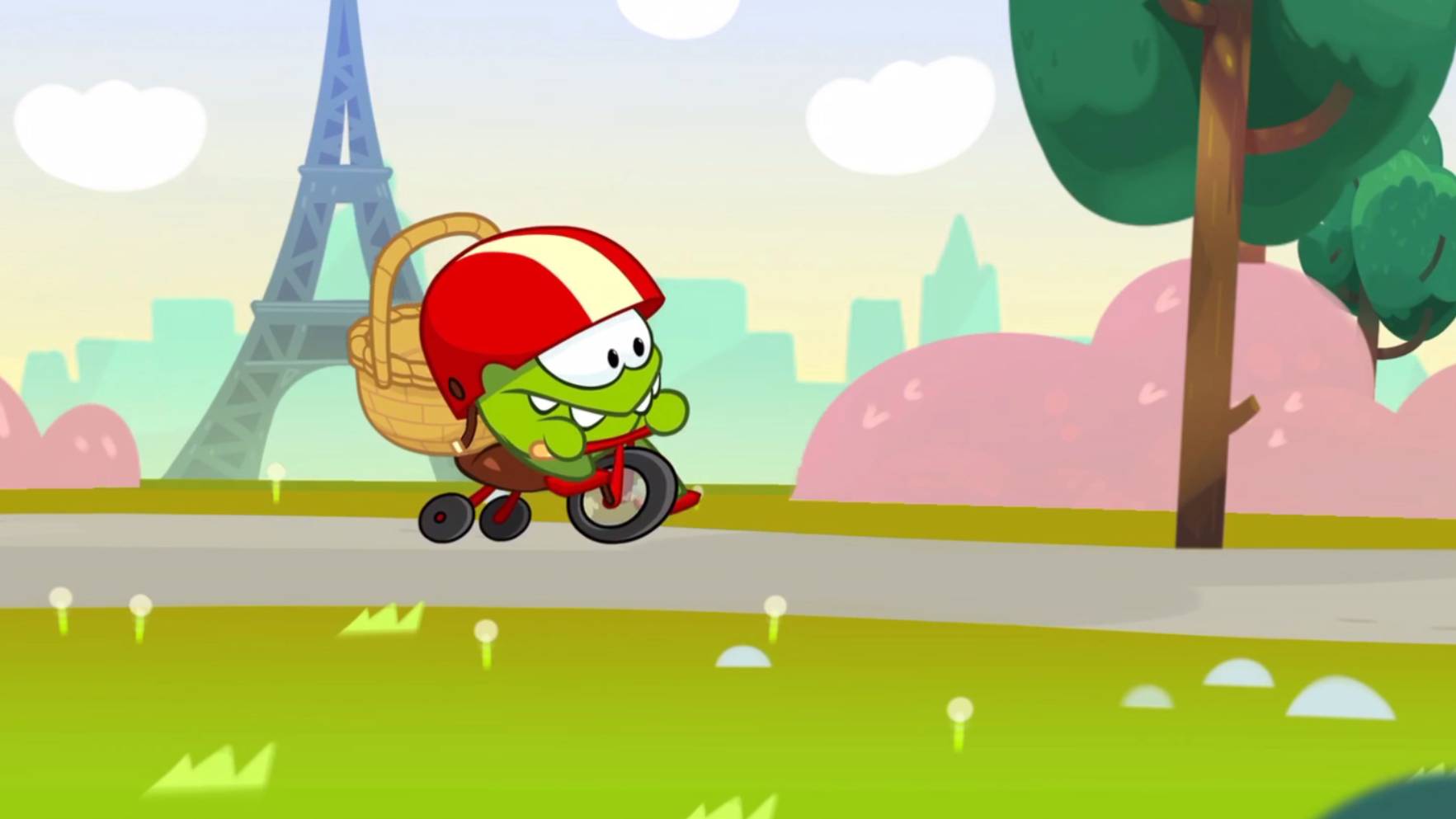 Ам Ням | Приключения Ам Няма - Велогонка | Ам Ням Мультик смотреть | Развивающая игра для детей