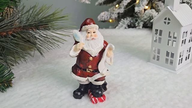 Декоративная фигура САНТА С СЮРПРИЗОМ: СПИСОК СЧАСТЬЯ, полистоун, 11 см, XNA16003411-2