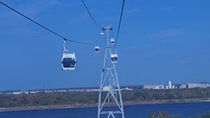Канатная дорога через Волгу между Нижним Новгородом и Бором.