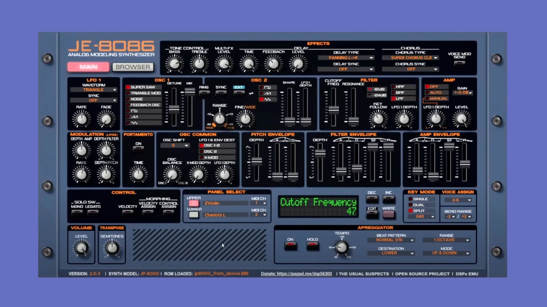 Usual Suspects Toshiba TC170C140 Emulator JE-8086 (Roland JP-8000/8080)