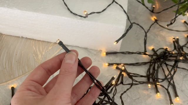 Садовая гирлянда Solar НИТЬ на солнечной батарее, 100 тёплых белых LED-огней, 10+0.5 м, DL-1001