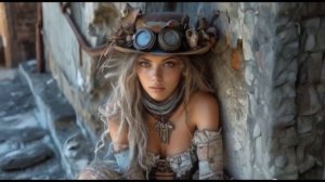 Ai steampunk girls in Retro Future - Beautiful Steampunk City