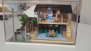 Румбокс. Внучка сделала вот такую миниатюрную модель домика. Даже свет включается!