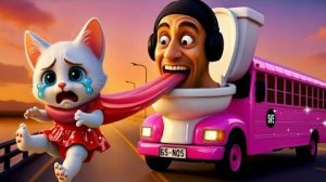 Кошка Кэт спасается от страшного автобуса #CatStory #AICatStory