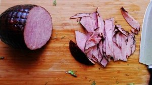 Салат овощной с ветчиной