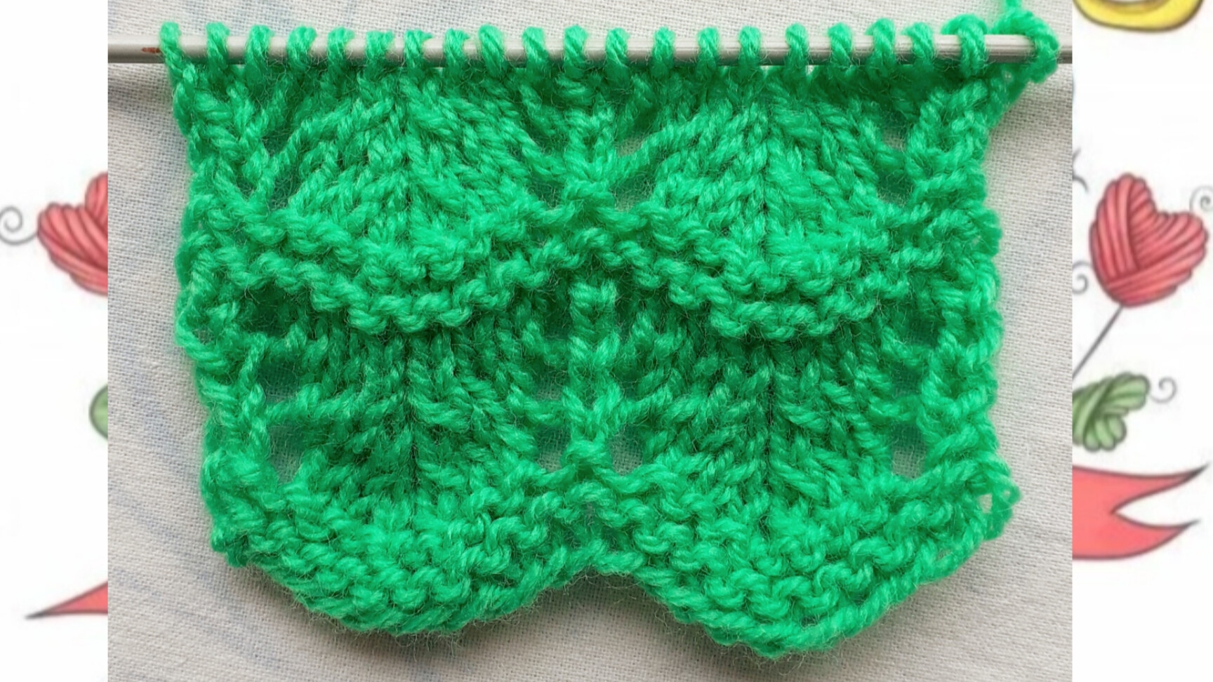 Узор для пледа спицами.