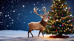 Футаж Новогодняя елка, Олень.mp4