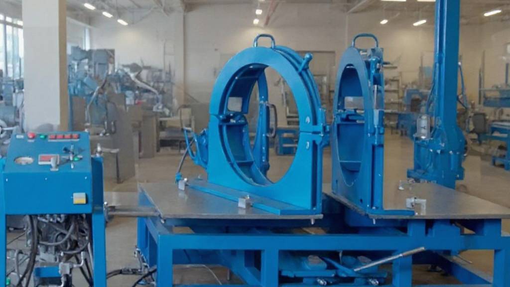 Работа установкиУСПП2-03 для изготовления сварки отводов оболочек ППУ труб смотреть онлайн