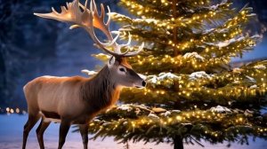 Футаж Дед Мороз, Новый год, Олень.mp4