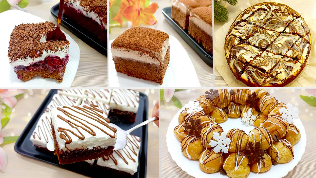 5 лучших десертов, которые сделают ваш праздник незабываемым! Рецепты с Шоколадом😋! смотреть онлайн