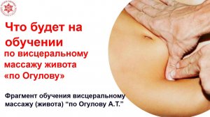 Что будет на обучении по висцеральному массажу живота «по Огулову». Фрагмент обучения