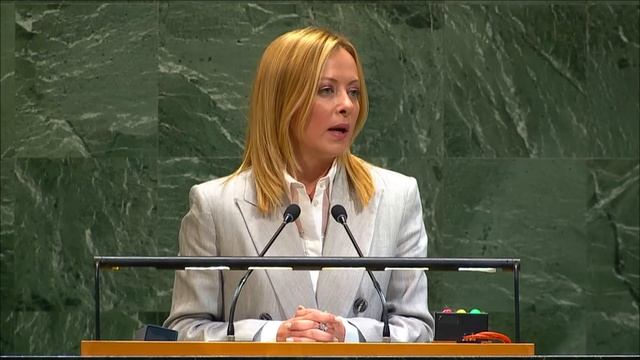 Выступление премьер-министра Италии Джорджи Мелони на 80-й сессии Генассамблеи ООН (1080p_30fps_H264