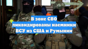 В зоне СВО ликвидированы наемники ВСУ из США и Румынии