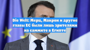 Die Welt: Мерц, Макрон и другие главы ЕС были лишь зрителями на саммите в Египте
