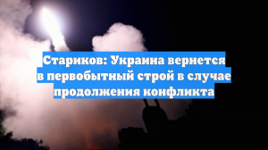 Стариков: Украина вернется в первобытный строй в случае продолжения конфликта