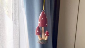 Ёлочная игрушка ТРИО МУХОМОРОВ (шляпки-колпачки), полистоун, 9 см, MC35046-1