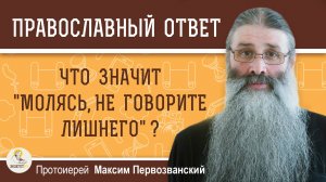 ЧТО ЗНАЧИТ "МОЛЯСЬ, НЕ ГОВОРИТЕ ЛИШНЕГО" ? Протоиерей Максим Первозванский