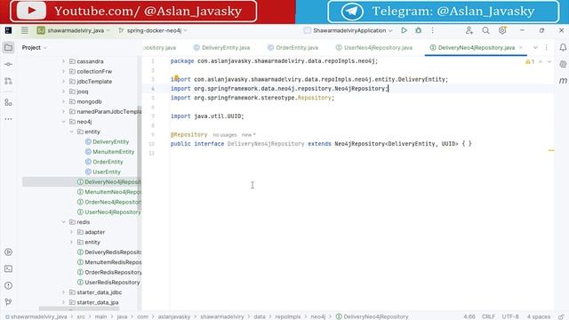 109 Neo4j-репозитории для сущностей:  пользователь, меню, заказ, доставка [Spring с нуля]
