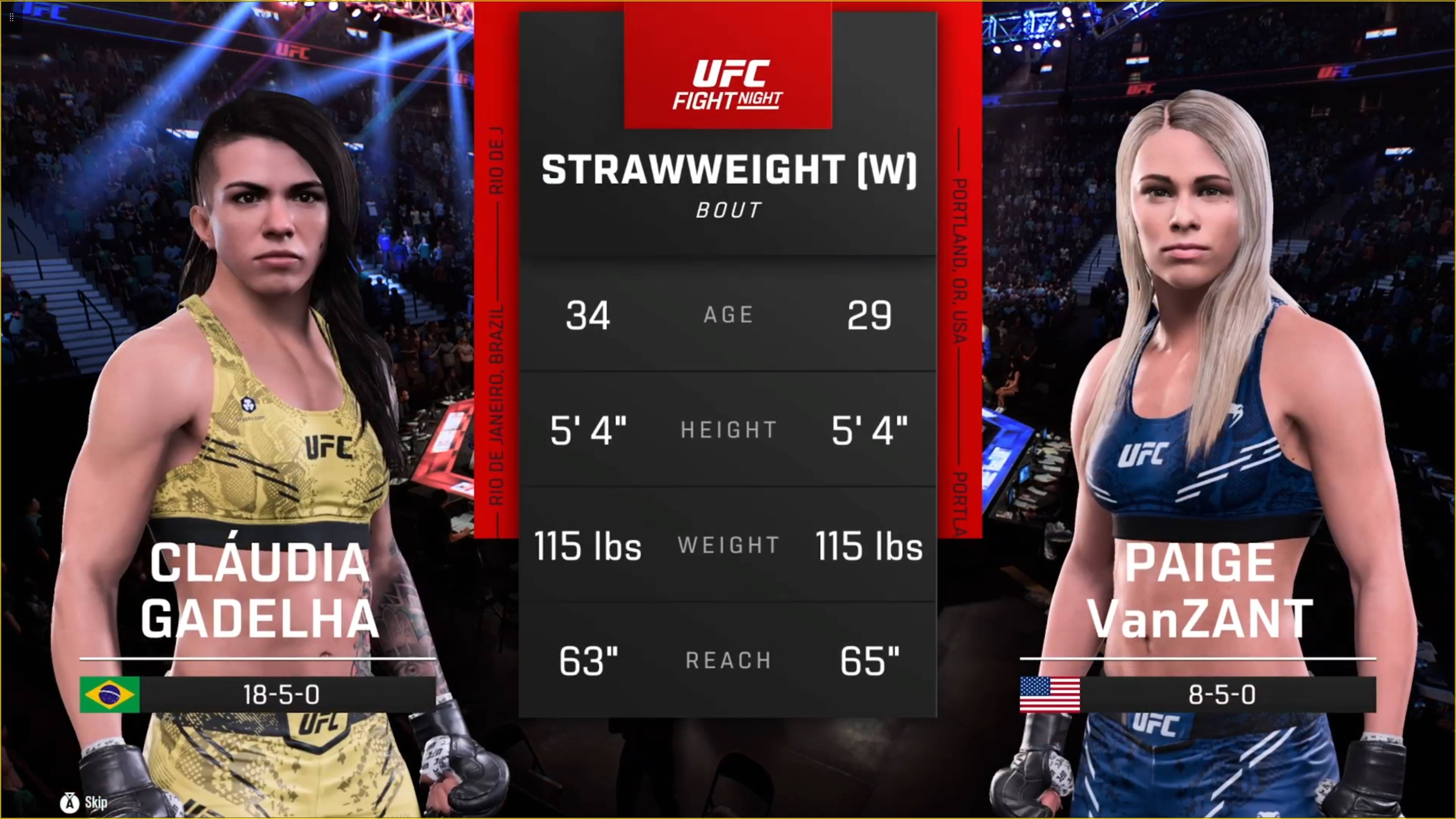 UFC 5 woman Strawweight Claudia Gadelha (Бразилия) - Paige VanZant (США)