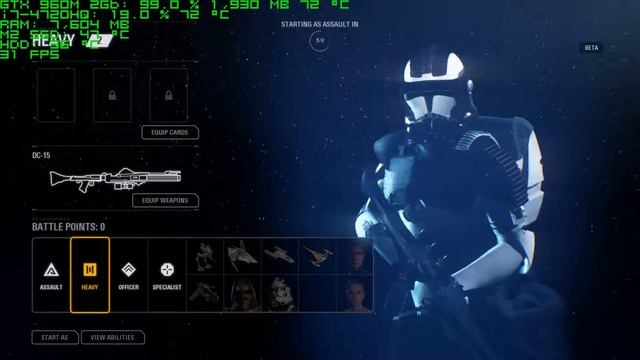 Тест ноутбука DEXP Ares E113 в игре Star Wars Battlefront Beta GTX 960M 2GB+Intel i7-4720HQ