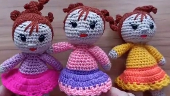 Куколка крючком, 15 см. ч. 1 ручки ножки, тело. смотреть онлайн