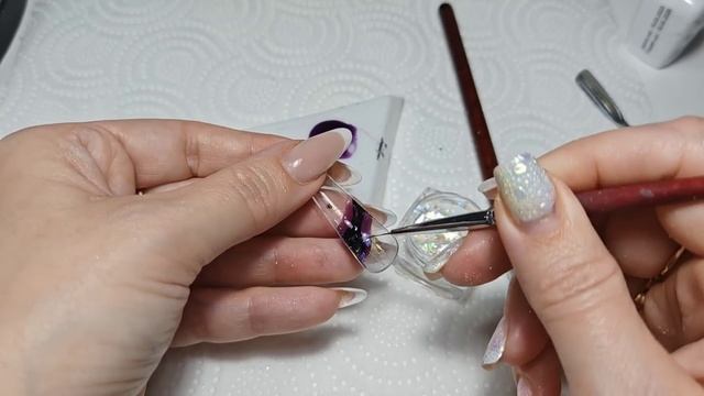 Северное сияние, наращивание верхними формами, сама себе мастер. смотреть онлайн