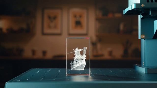 Лазерная гравировка 3D объектов внутри стекла! Объёмная 3D гравировка внутри стекла на G-MARK