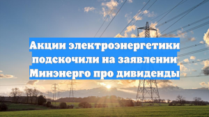 Акции электроэнергетики подскочили на заявлении Минэнерго про дивиденды