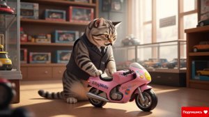 Котики и мотоцикл