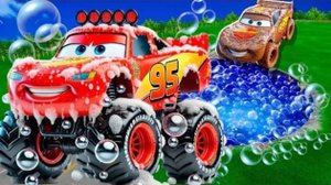 ⚠️Чистка водяных ям в Muddy Lightning McQueen и Больших и маленьких тачках Pixar! Луч.Начинай гонять