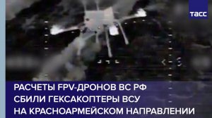 Расчеты FPV-дронов ВС РФ сбили гексакоптеры ВСУ на красноармейском направлении