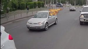 Снова призрачный гонщик на Гольфе, на удивление, ещё живой...