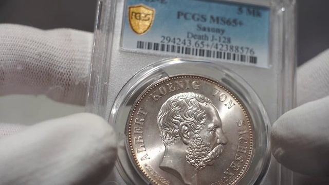 5 марок 1902 года. Саксония. PCGS ms65