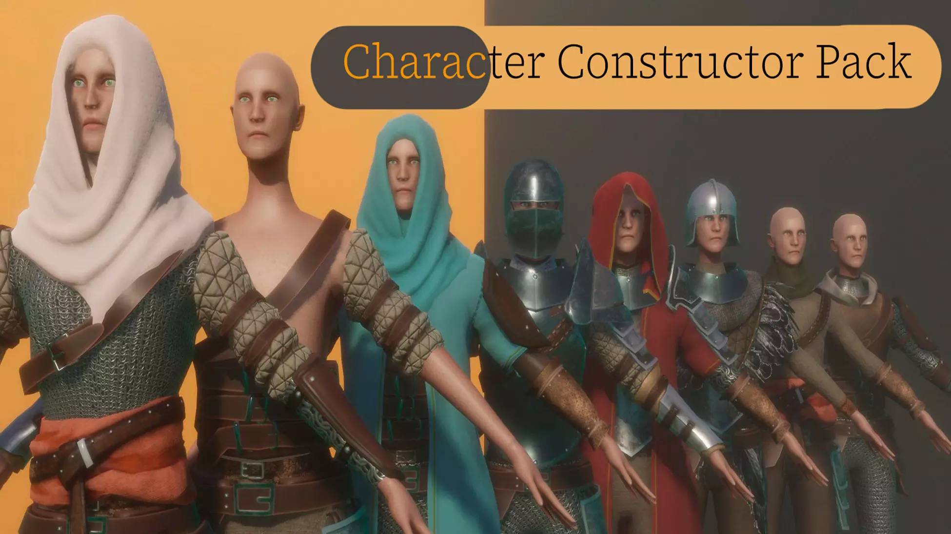 Asset Unity - Character Constructor(Medieval_Fantasy armor)Modular, Prototype