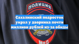 Сахалинский подросток украл у дворника почти миллион рублей из-за обиды