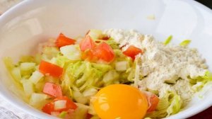 Оладьи из кабачков и помидоров