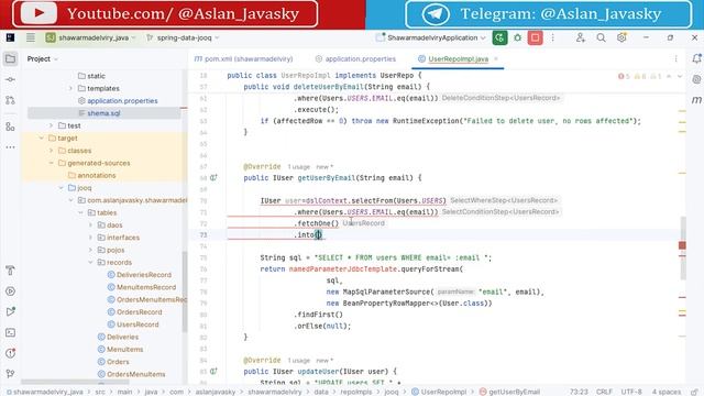 54 Java JOOQ-реализация репозитория хранения пользователей [Spring с нуля]