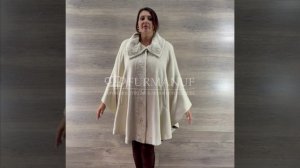 Пончо из шерсти альпака с отложным воротником, 925