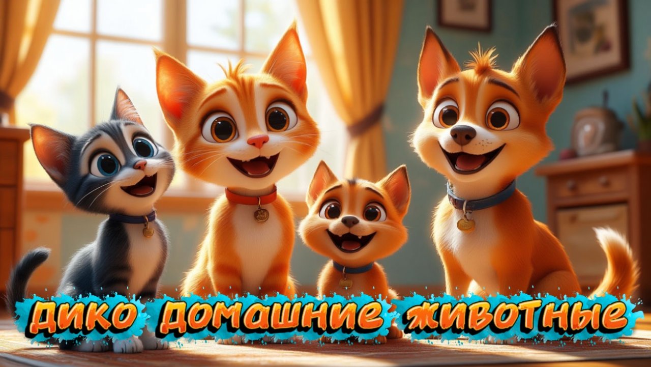 Мультфильм, ДИКО ДОМАШНИЕ ЖИВОТНЫЕ, веселый мультфильм для детей