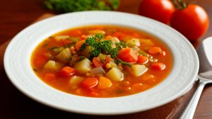 Готовим быстро овощной суп без мяса. Минирецепт овощного супа