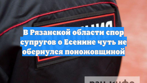 В Рязанской области спор супругов о Есенине чуть не обернулся поножовщиной